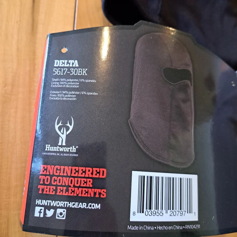 HUNTWORTH Balaclava Delta Heavyweight Reversible Delta 5617-30BK Hunting Winter